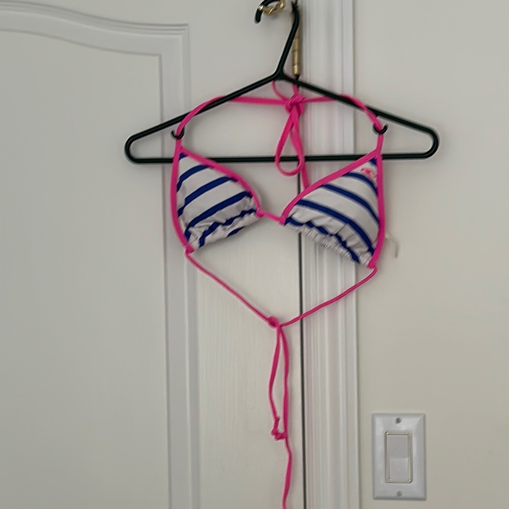O'Neill Pink and Blue Striped Bikini